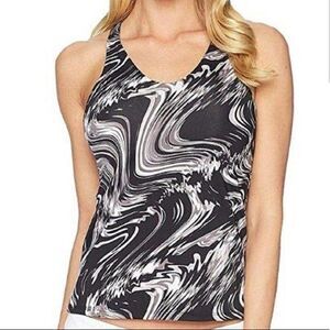 Nike Swim Marble Ombré Gray Swirl Tankini Top